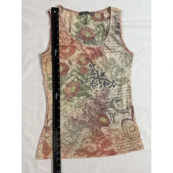 Womens Sleeveless Tank Large Multicolor Apt. 9 Floral Y2K - Picture 3 of 6